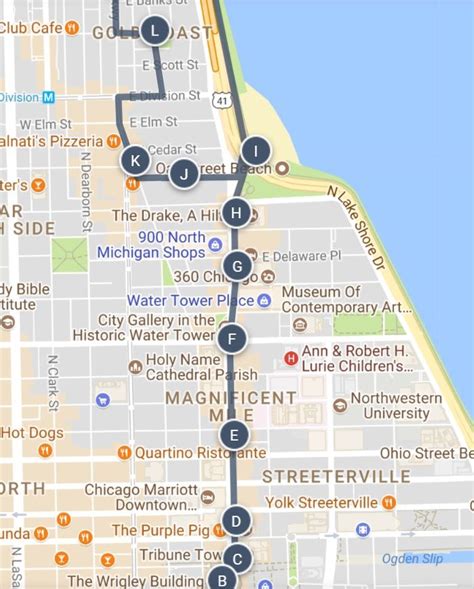 Magnificent Mile In Chicago Map