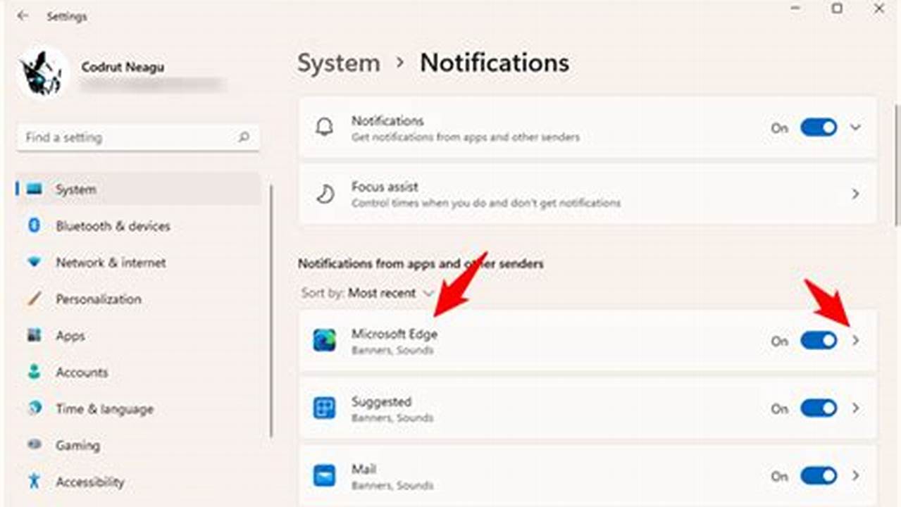 Mail Notification Settings Windows 11