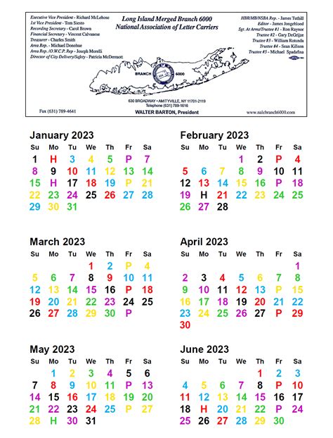 Mail Carrier Calendar