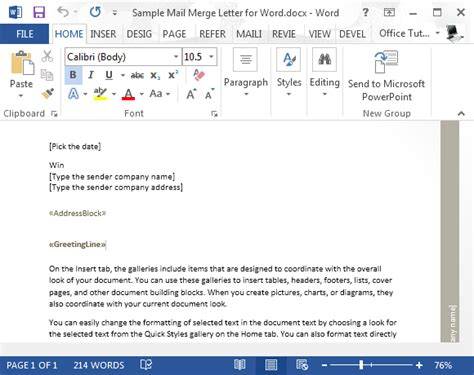 Mail Merge Templates