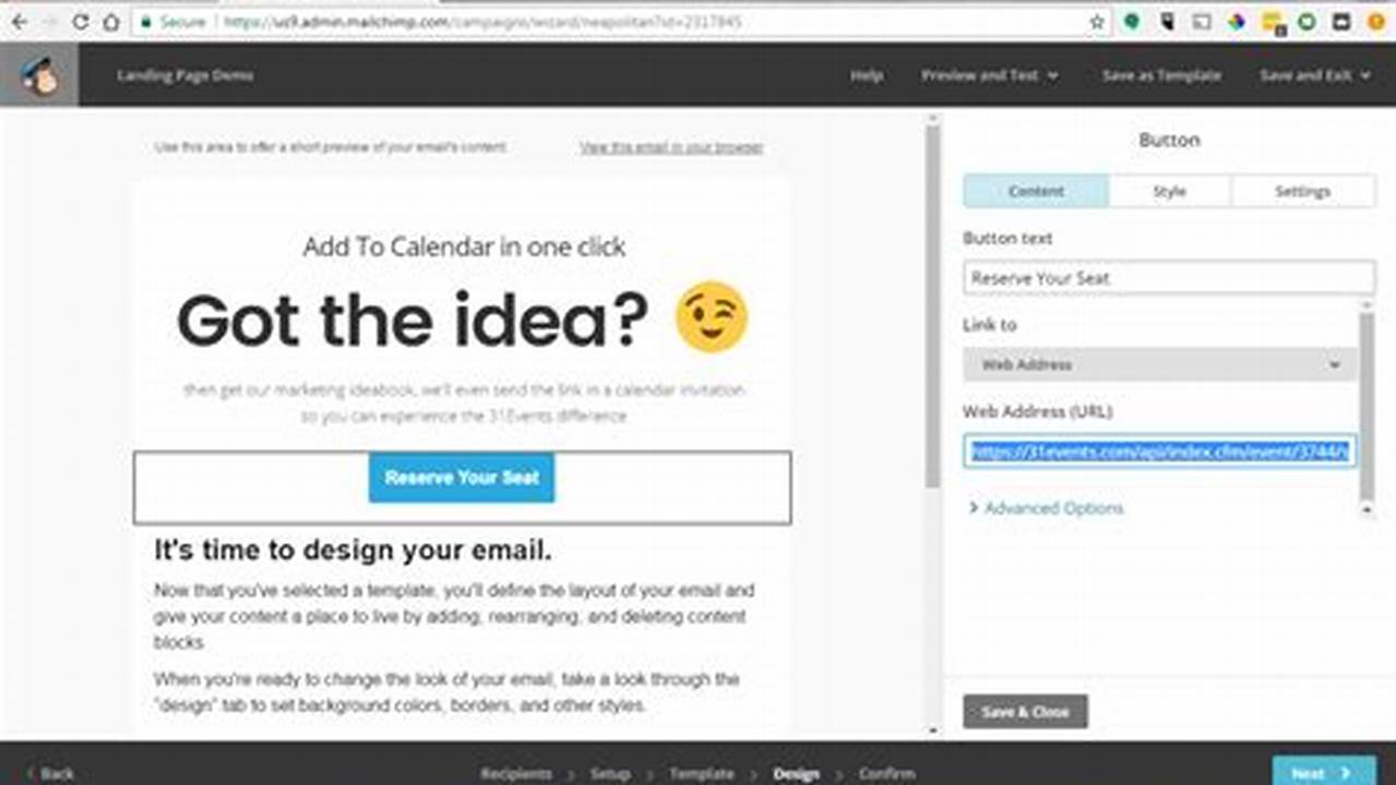 Mailchimp Add Calendar Invite