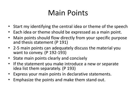 Main Points