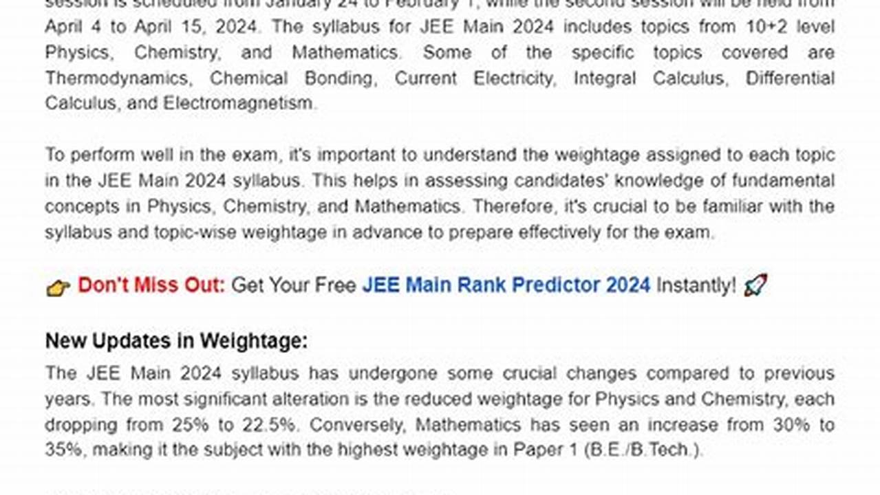 Mains 2025 Syllabus