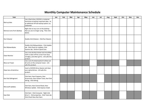 Quarterly Home Maintenance Schedule Template Download Printable PDF