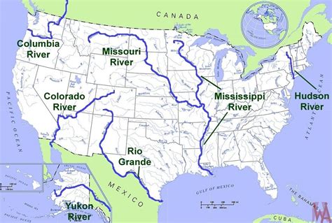Major Rivers Usa Map