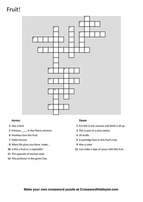 Make A Crossword Puzzle Printable