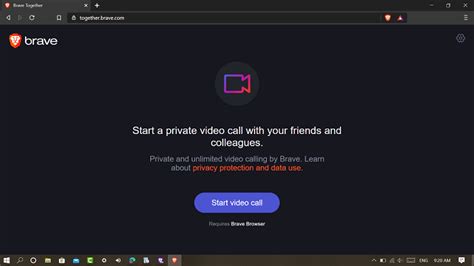 Make Private Video Call using Brave Together