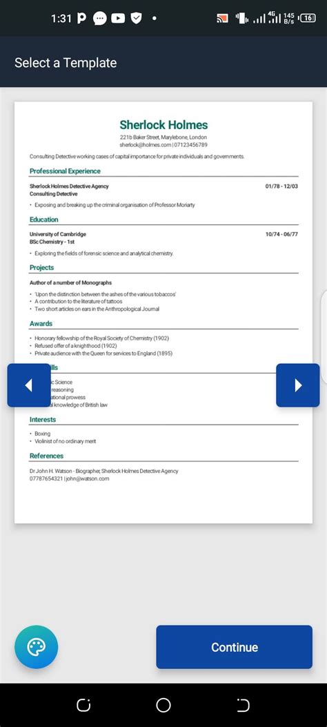 Make Resume On Phone