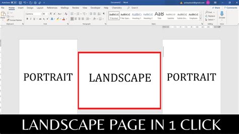 Make Specific Text Landscape In Word