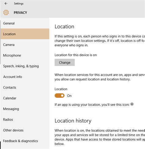 Make Use of Location Privacy Settings on Windows