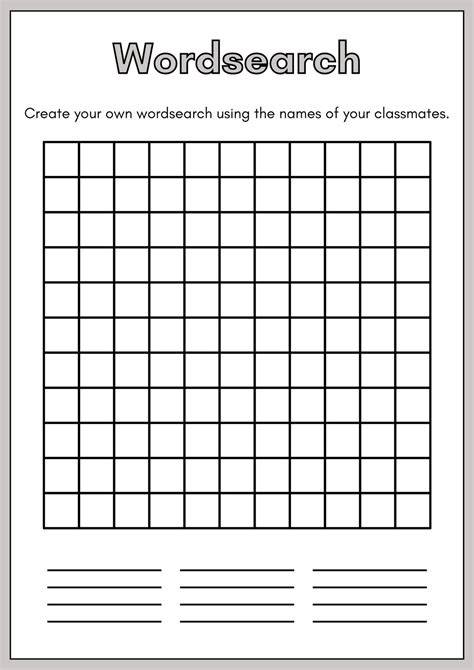 Make Your Own Free Word Search Puzzles Printable