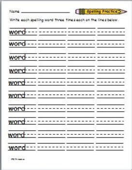 Make Your Own Spelling Worksheets