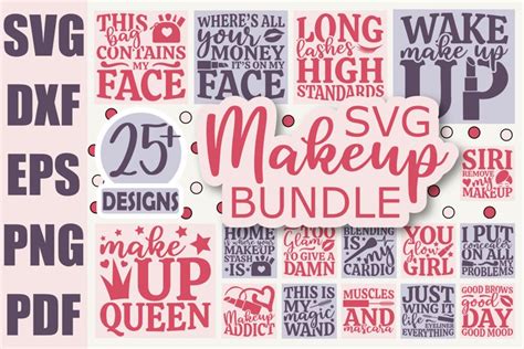 Download Makeup SVG Bundle Cricut SVG DXF Files