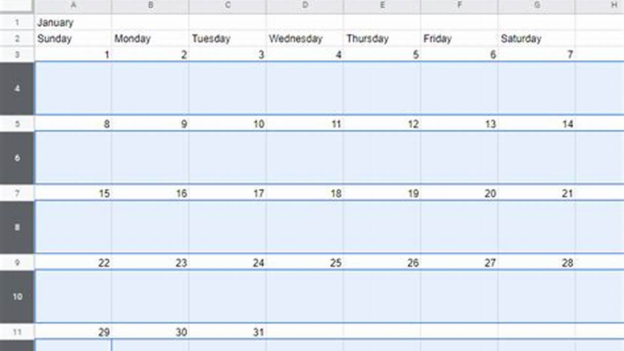 Making Calendar In Google Sheets