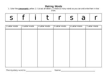 Making Words Template