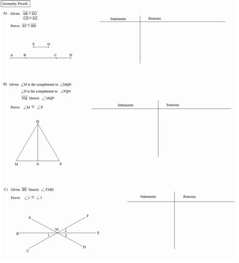 Making Conclusions Geometry Worksheet