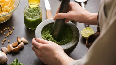 Making Pesto by Hand