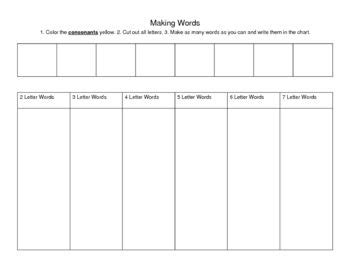 Making Words Template