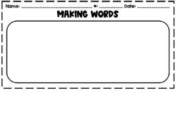 Making Words Template - Best Layout Templates