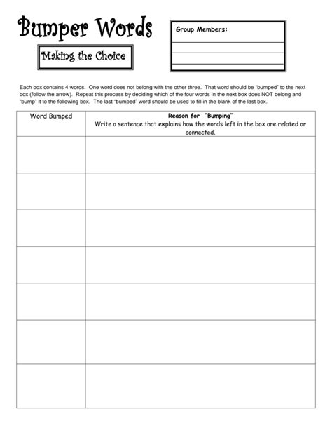 Making Words Template - Best Sample Template
