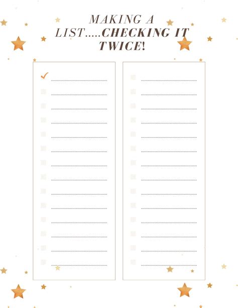 Making a list, checking it twice