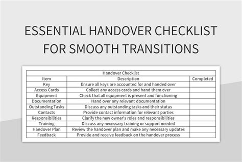 Making the Transition Smooth Handover Tips Before You Go