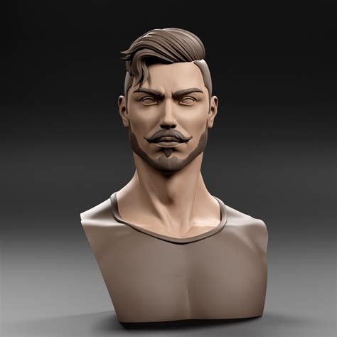 Male Bust 3D PNG