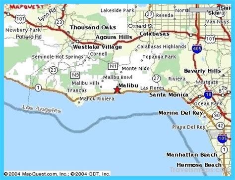 Malibu California Area Map