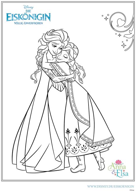 Malvorlage Anna Elsa Ausmalbild