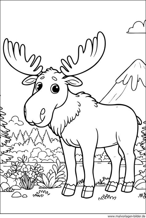 Malvorlage Elch