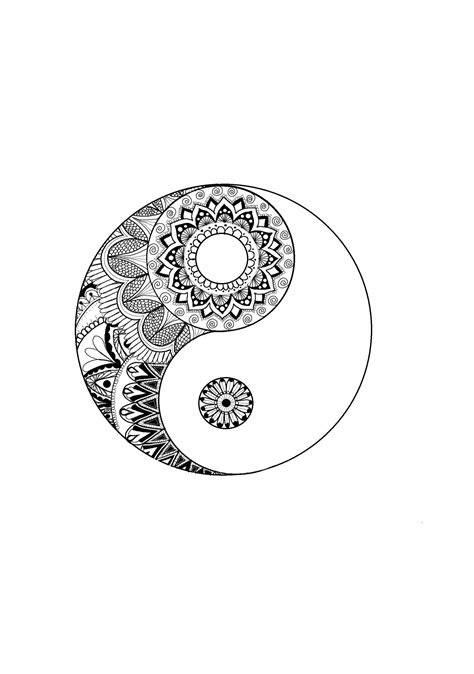 Yin Yang Yin yang art, Yin yang designs, Abstract coloring pages