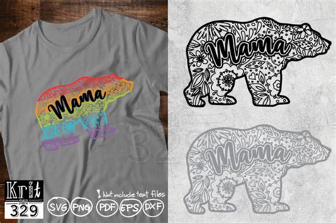 Download Mama Bear Rainbow Zentangle DXF Files