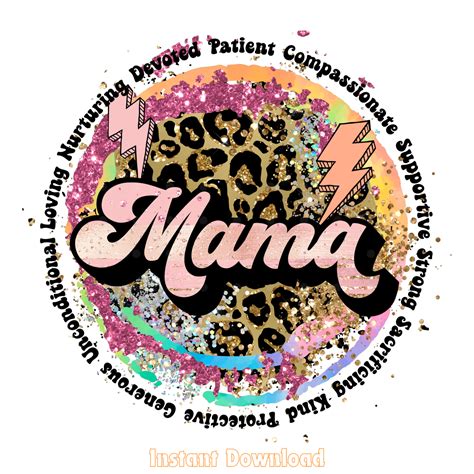Download Mama Leopard Pattern Sublimation Design Cut Files