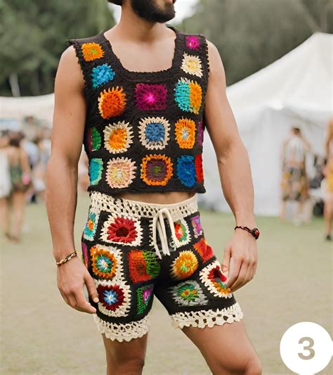Man In Crochet Shorts