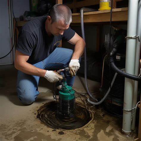 Man checking sump pump