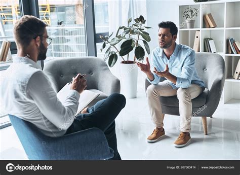 Man in therapy talking