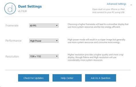 Manage Duet Display settings