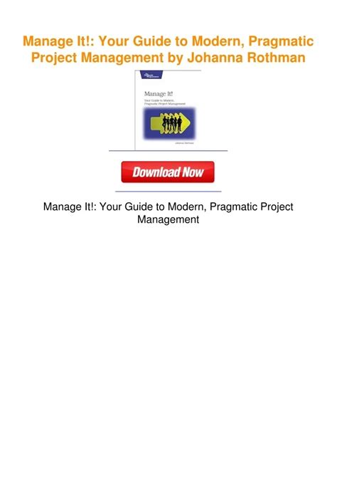 Manage It!: Your Guide To Modern Pragmatic Project Management Highlights