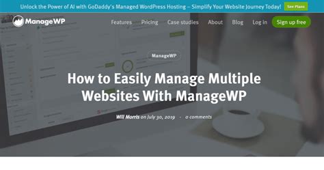 Manage Multiple Websites From One Place With ManageWP