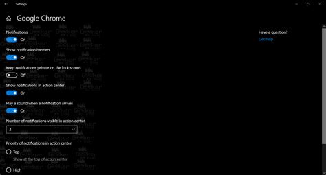 Manage Native Google Chrome notifications in Windows 10
