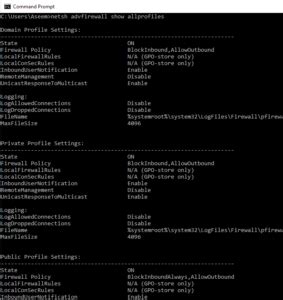 Manage Windows Firewall from Command Prompt