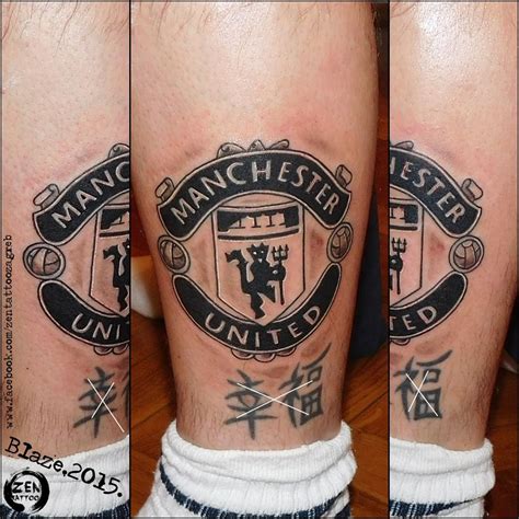 Manchester United logo; tattoo by Blaze