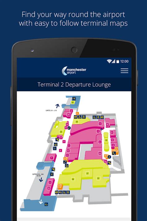 Manchester Airport app interface
