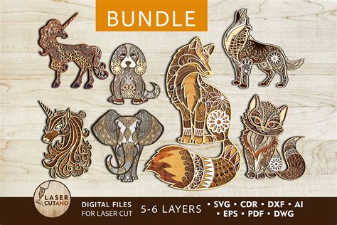 Download Mandala Animals Files Pack Cut Images