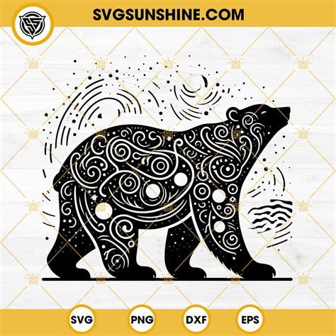 42+ Mandala Bear SVG, Mandala Layered. Mandala SVG Bear Animal Designs Zentangle Shirt Visit Drawing