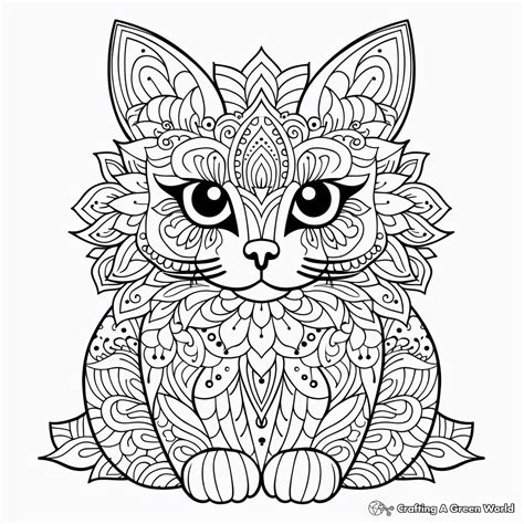 Mandala Cat Coloring Pages