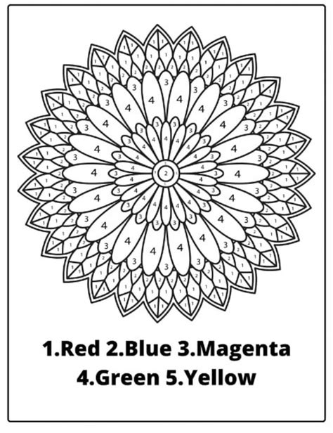 Mandala Color By Number Printable