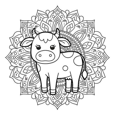 Mandala Cow Coloring Pages
