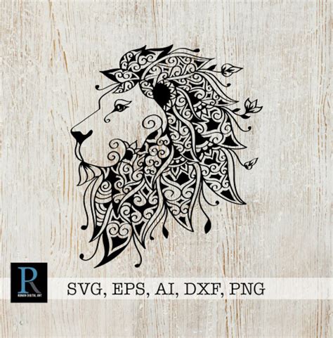 83+ Mandala Lion SVG, Detailed Lion In Aztec Style With Dream Catchers. Perfect For. Zentangle Lion SVG: Mandala Lion SVG Zentangle