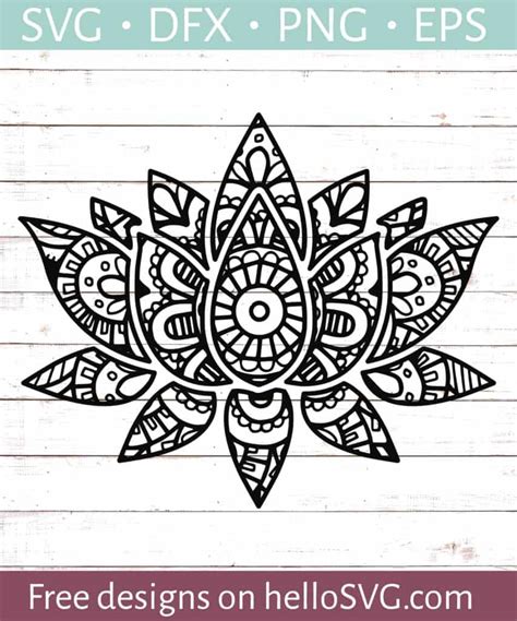 Download Mandala Lotus Flower SVG File - SVG Design Cricut SVG DXF Files